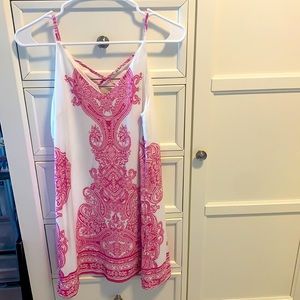 Pink and white summer dress